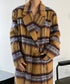 Blurred Check Long Coat
